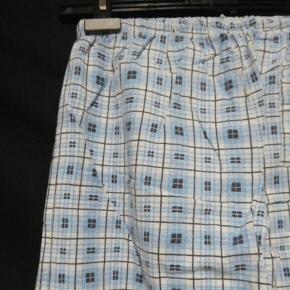 Blue Plaid Pajama Pants | medium | 100% cotton | Stretchy Waist and Drawstring - Picture 10 of 16